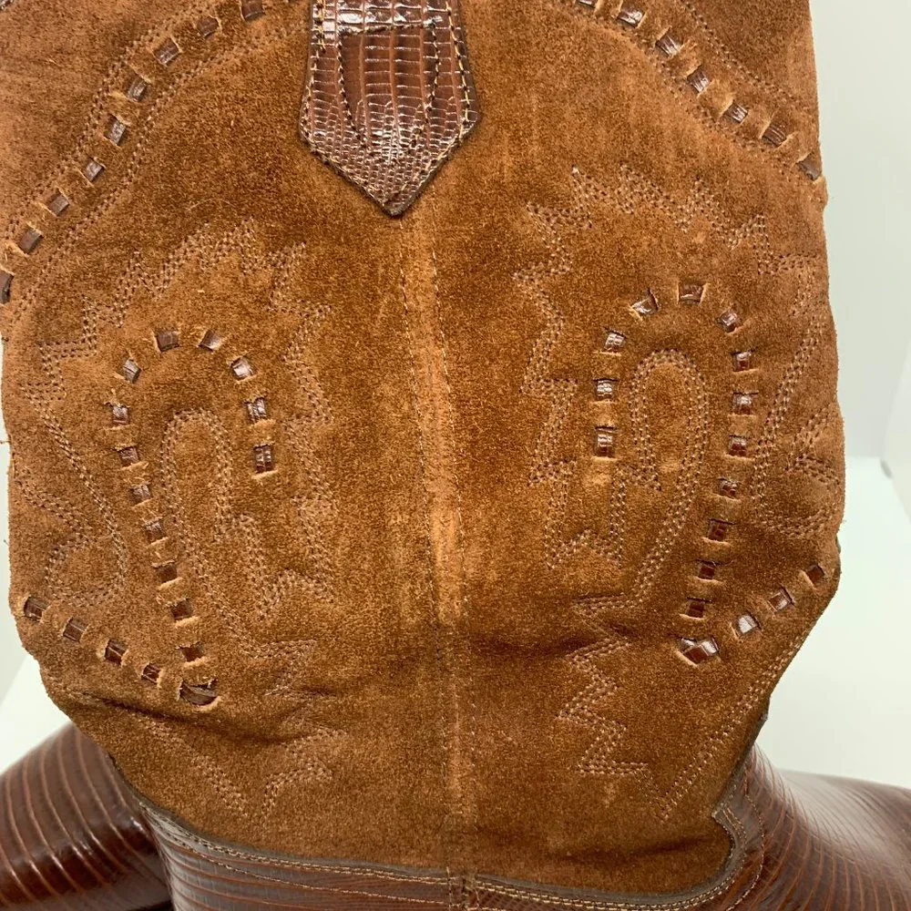 Vintage Seychelles Western Brown Leather Cowboy Boots - Size 8.5 - Picture 5 of 8